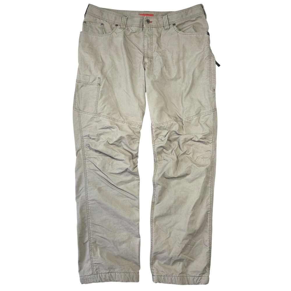 LL Bean Mens Riverton Fleece Lined Cargo Pants Tan Khaki 40x36 29169 Outdoors